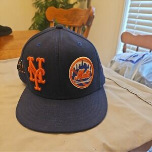 59FIFTY New York Mets Hat New Era  Side Patches ~ Size‎ 7 3/8